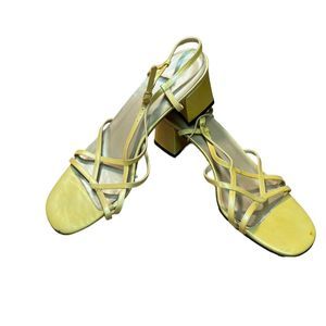 Soto Meucci Women's Strappy Beaded Sandals Yellow Size 8 1/2